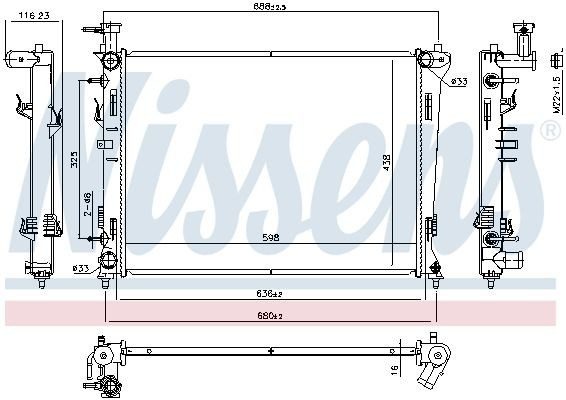 Radiador de esfriamento de motor KIA Cerato II TD