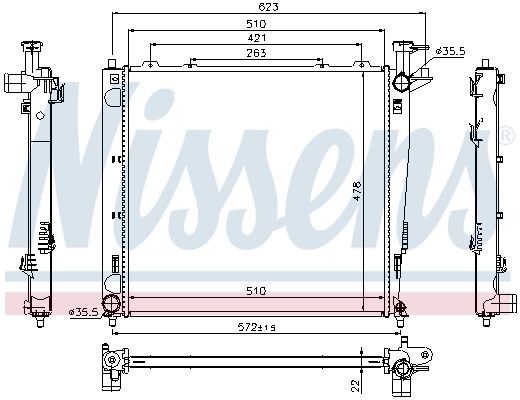 Compre 66782 Nissens Radiador de esfriamento de motor