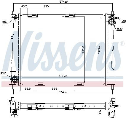 Radiador de esfriamento de motor Nissens 67284 preço, a partir de 160,70 USD