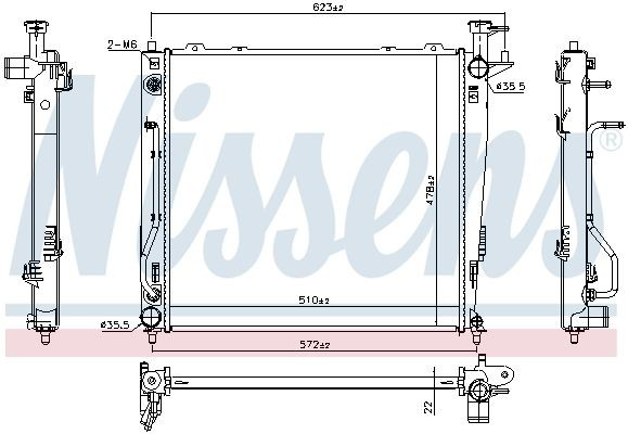 Radiador de esfriamento de motor Nissens 67465