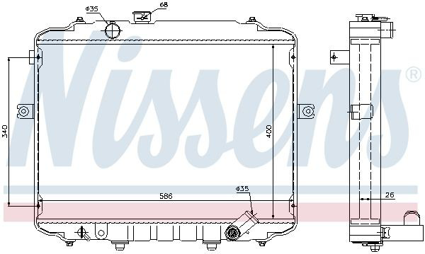 Radiador de esfriamento de motor 253104B010 Chrysler