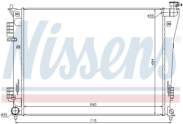 Radiador de esfriamento de motor Nissens 67550