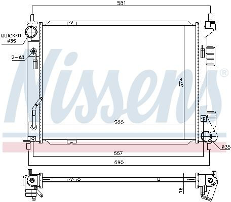 Radiador de esfriamento de motor Nissens 67604 preço, a partir de 157,17 USD