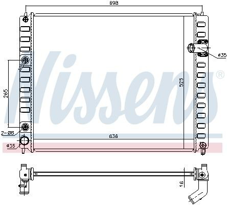 Radiador de esfriamento de motor Nissens 681208