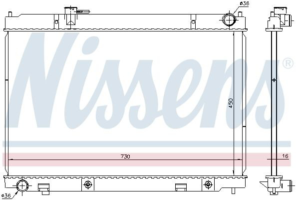 Radiador de esfriamento de motor 681214 Nissens