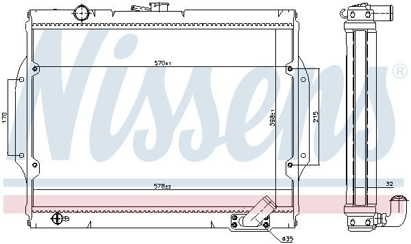 Radiador de esfriamento de motor Nissens 68156
