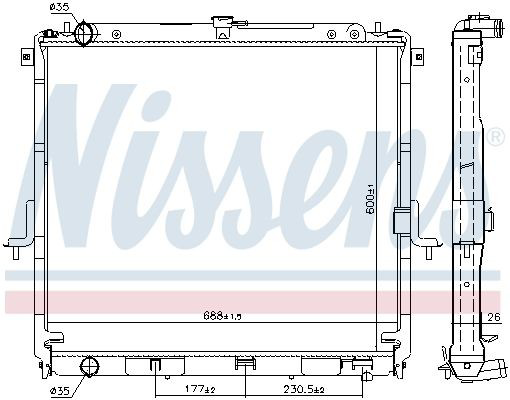 Radiador de esfriamento de motor Nissens 68726