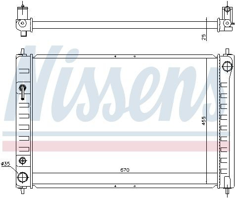 Radiador de esfriamento de motor Nissens 68743