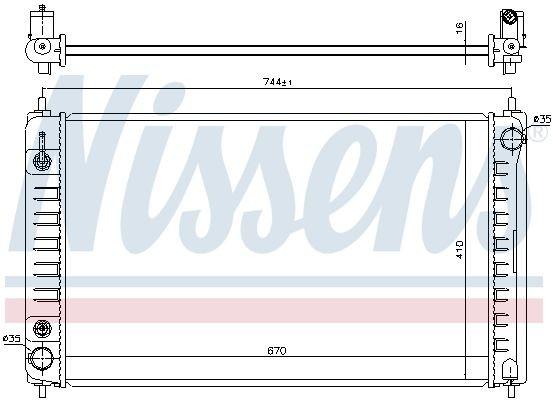 Radiador de esfriamento de motor Nissens 68762