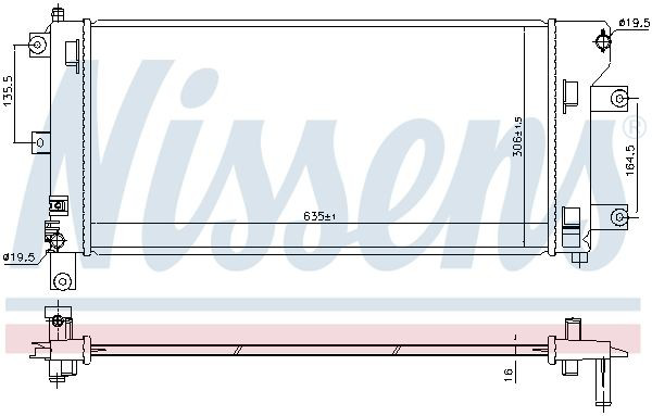 Radiador de esfriamento de motor 68765 Nissens