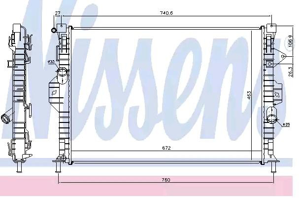 69253 Nissens Radiador de esfriamento de motor