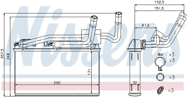 70529 Nissens Radiador de forno (de aquecedor)