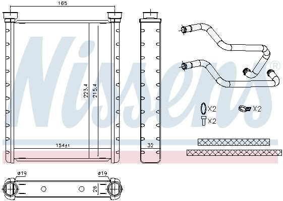 Radiador de forno (de aquecedor) Nissens 707178 preço, a partir de 80,16 USD