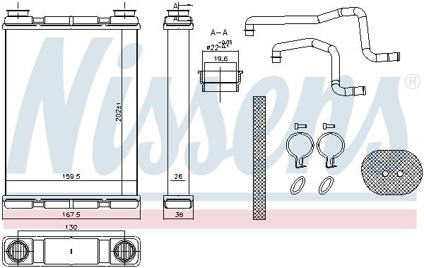 Radiador de forno (de aquecedor) Nissens 707203 preço, a partir de 80,53 USD