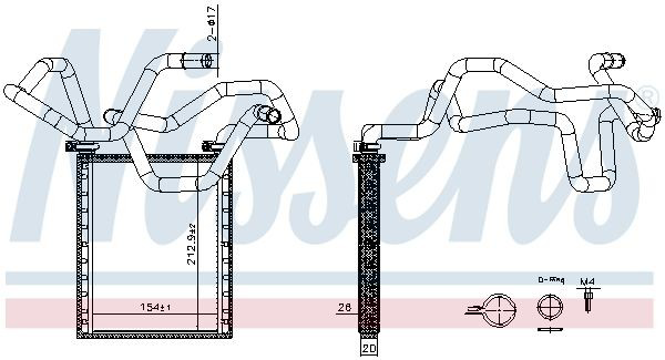 707305 Nissens Radiador de forno (de aquecedor)