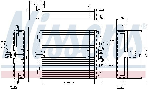 Radiador de forno (de aquecedor) Nissens 72019 preço, a partir de 49,43 USD