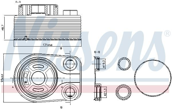 Radiador de óleo (frigorífico), debaixo de filtro 90705 Nissens