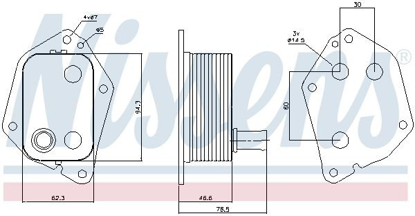 Compre 90721 Nissens Radiador de óleo (frigorífico), debaixo de filtro