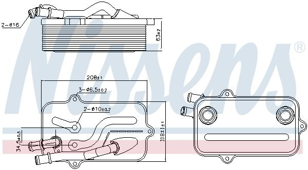 Radiador de esfriamento, Caixa Automática de Mudança Nissens 90782