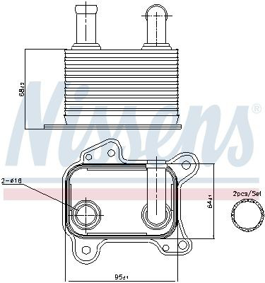 Radiador de óleo Nissens 90825 preço, a partir de 58,57 USD