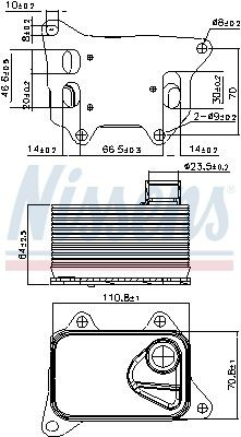 90914 Nissens Radiador de óleo (frigorífico), debaixo de filtro