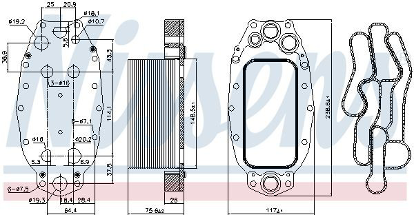 Compre 91118 Nissens Radiador de óleo (frigorífico), debaixo de filtro