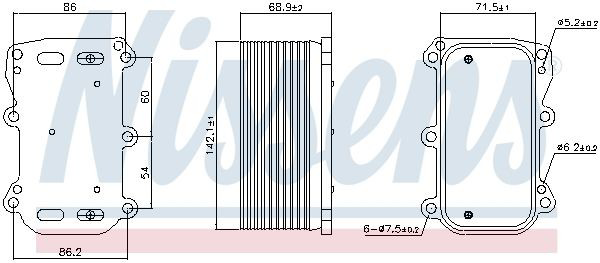 Radiador de óleo (frigorífico), debaixo de filtro Nissens 91253