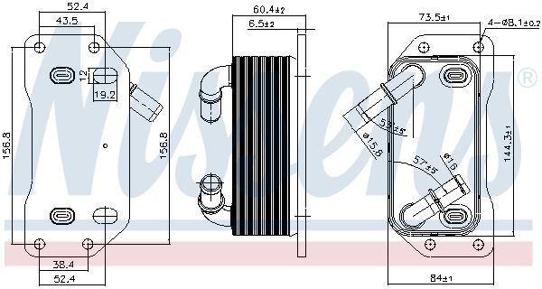 91254 Nissens Radiador de óleo (frigorífico), debaixo de filtro