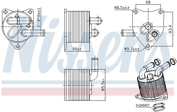 9806533780 Fiat/Alfa/Lancia Radiador de esfriamento, Caixa Automática de Mudança
