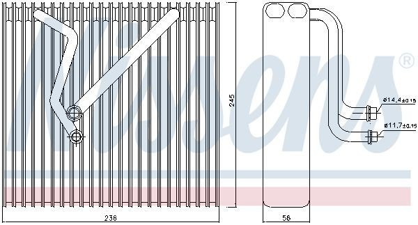 92163 Nissens Vaporizador de aparelho de ar condicionado