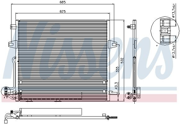 Radiador de aparelho de ar condicionado Nissens 940066 preço, a partir de 151,45 USD