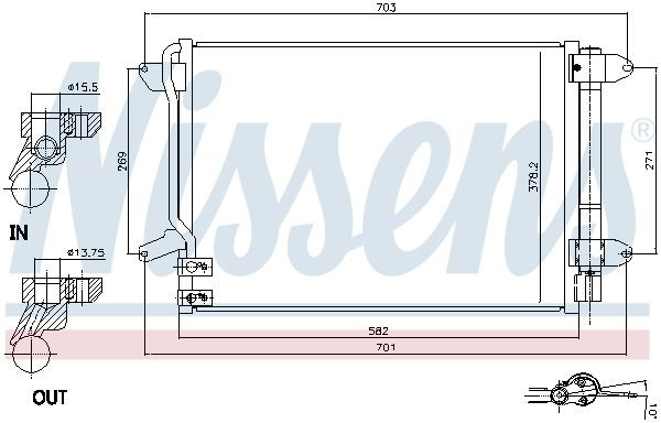 940238 Nissens Radiador de aparelho de ar condicionado