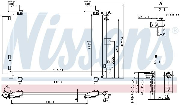  Radiador de aparelho de ar condicionado Daihatsu Terios I SUV (J100, J102, J122) (1997 - 2005) I
