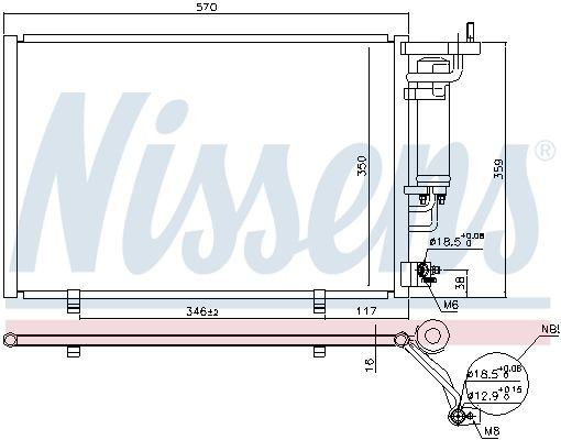 Radiador de aparelho de ar condicionado Nissens 940500 preço, a partir de 118,50 USD