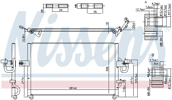  Radiador de aparelho de ar condicionado Hyundai Accent I hatchback (1994 - 2002) I