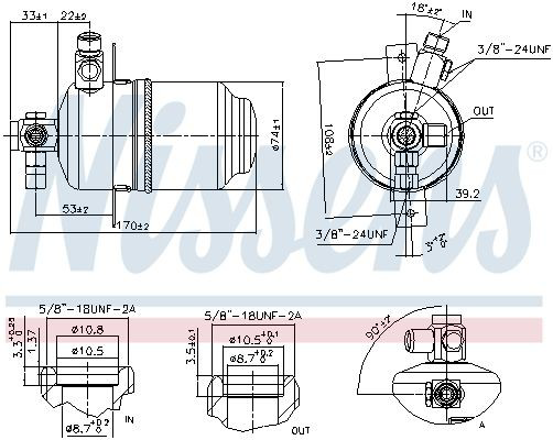 95077 Nissens Tanque de recepção do secador de aparelho de ar condicionado
