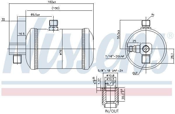 95100 Nissens Tanque de recepção do secador de aparelho de ar condicionado