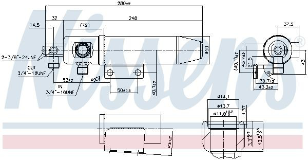 95107 Nissens Tanque de recepção do secador de aparelho de ar condicionado