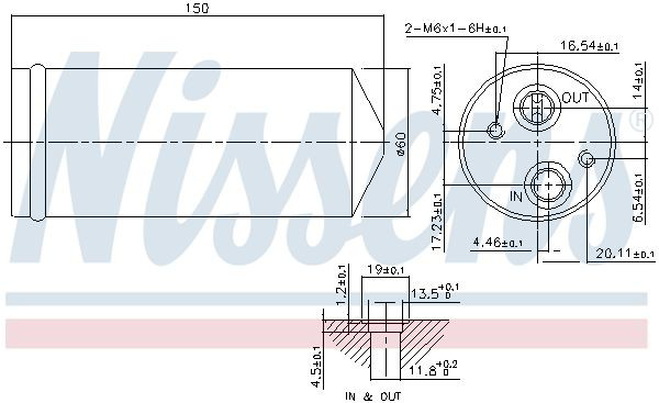 Tanque de recepção do secador de aparelho de ar condicionado Nissens 95142