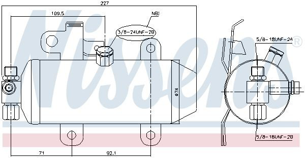 95604 Nissens Tanque de recepção do secador de aparelho de ar condicionado