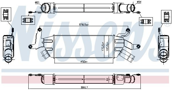 Radiador de intercooler 96086 Nissens