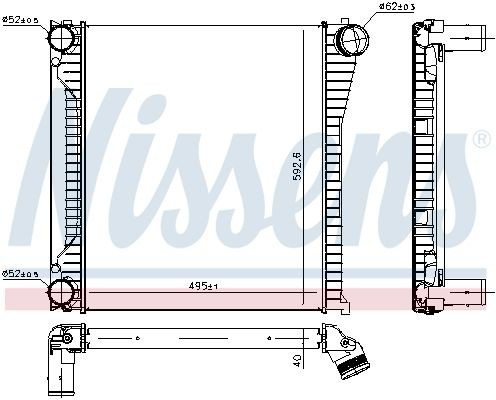 Radiador de intercooler Nissens 96136