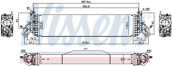Radiador de intercooler Nissens 961545 preço, a partir de 164,83 USD