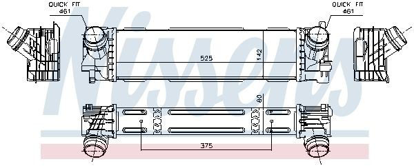 Radiador de intercooler Nissens 961596 preço, a partir de 228,85 USD