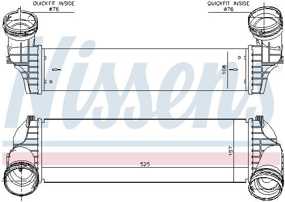 Radiador de intercooler Nissens 96364 preço, a partir de 158,34 USD