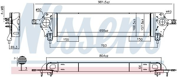 Radiador de intercooler Nissens 96580 preço, a partir de 133,34 USD