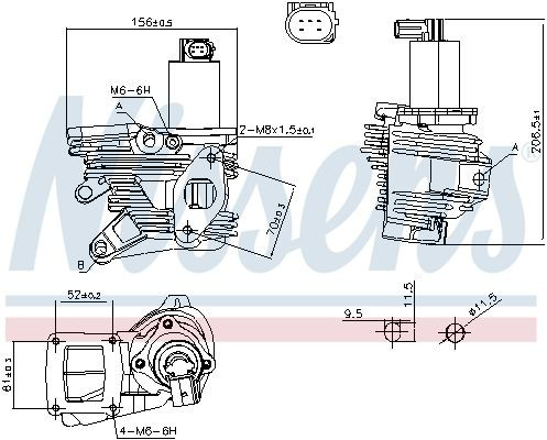 Válvula EGR de recirculação dos gases Nissens 98189 preço, a partir de 125,84 USD