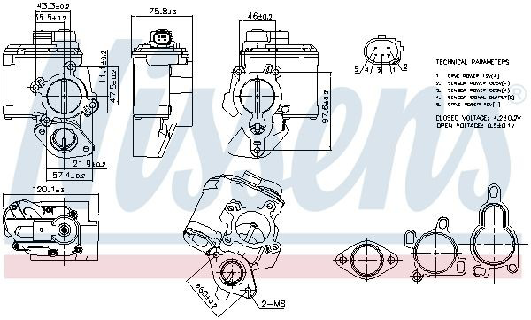 Válvula EGR de recirculação dos gases Nissens 98261 preço, a partir de 131,78 USD