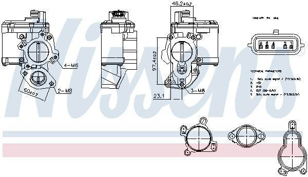 98265 Nissens Válvula EGR de recirculação dos gases