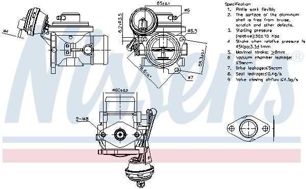 Válvula EGR de recirculação dos gases Nissens 98302 preço, a partir de 67,64 USD